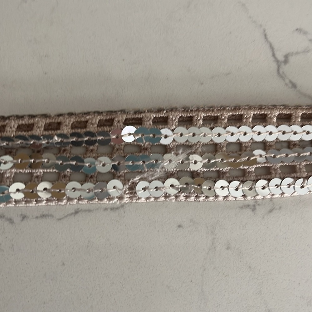 Absolutely Adorable Silver Sequin Adjustable Belt - Picture 7 of 7